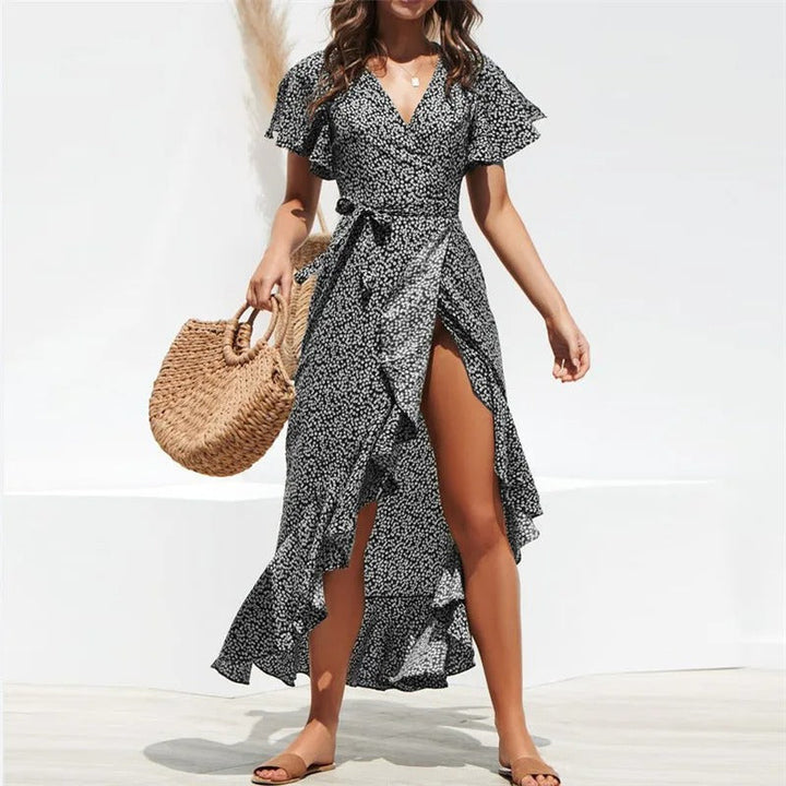 Boho Blomster Maxikjole for Kvinner – Elegant &amp; Luftig Sommerkjole