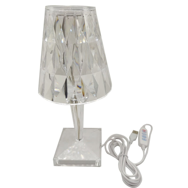 Elegant Nattbordslampe i Krystall med Dimbar Berøringskontroll