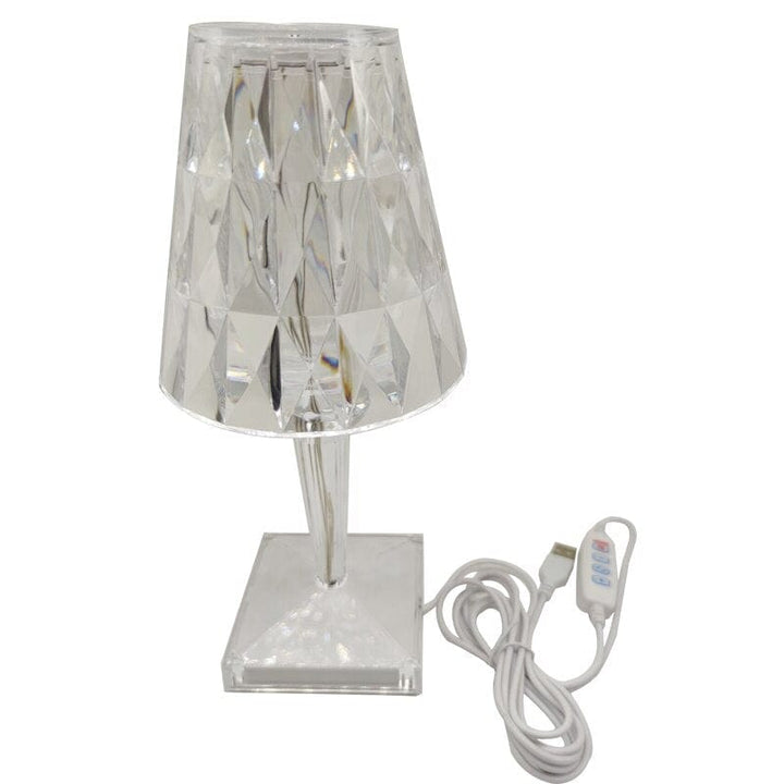 Elegant Oppladbar Bordlampe med Diamantdesign for Hjemmet