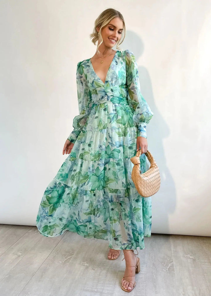 Elegant Kvinne Chiffon Maxikjole