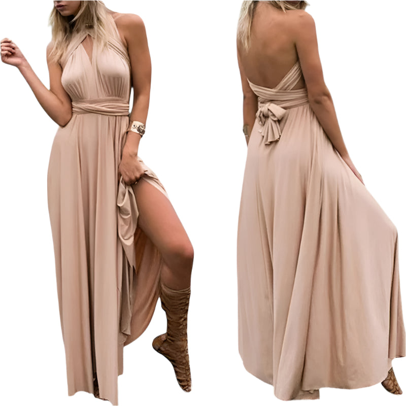 Elegant Dame Maxi Kjole med Plissering – Allsidig &amp; Komfortabel