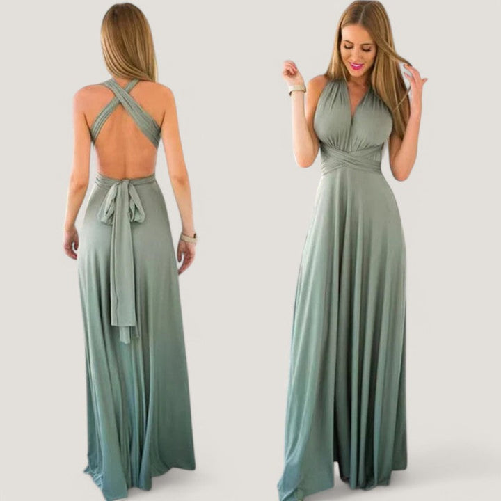 Elegant Dame Maxi Kjole med Plissering – Allsidig &amp; Komfortabel