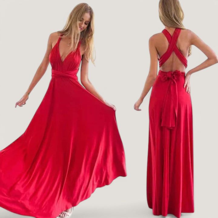 Elegant Dame Maxi Kjole med Plissering – Allsidig &amp; Komfortabel