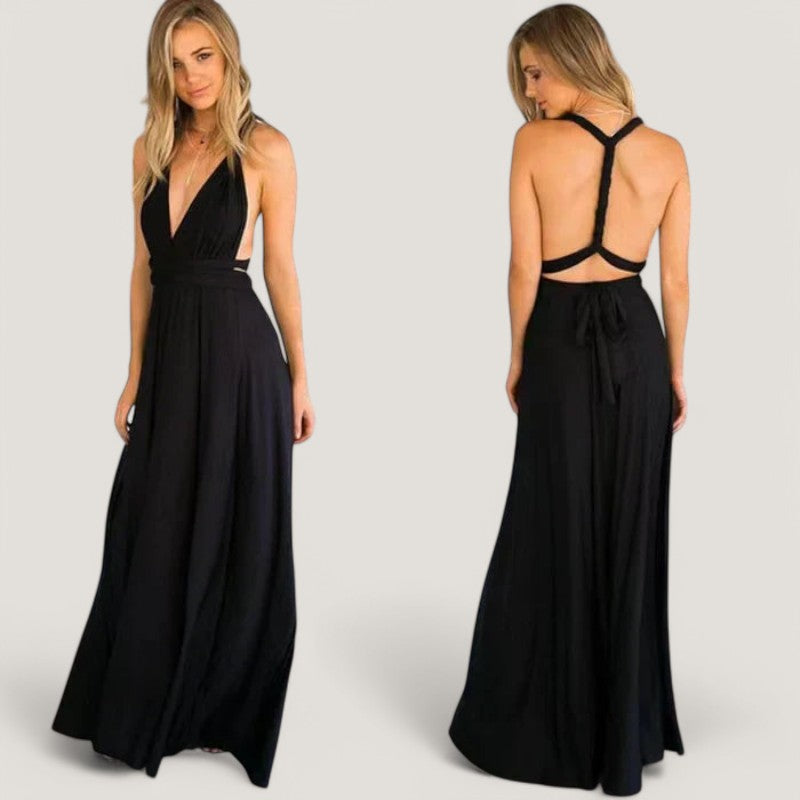Elegant Dame Maxi Kjole med Plissering – Allsidig &amp; Komfortabel