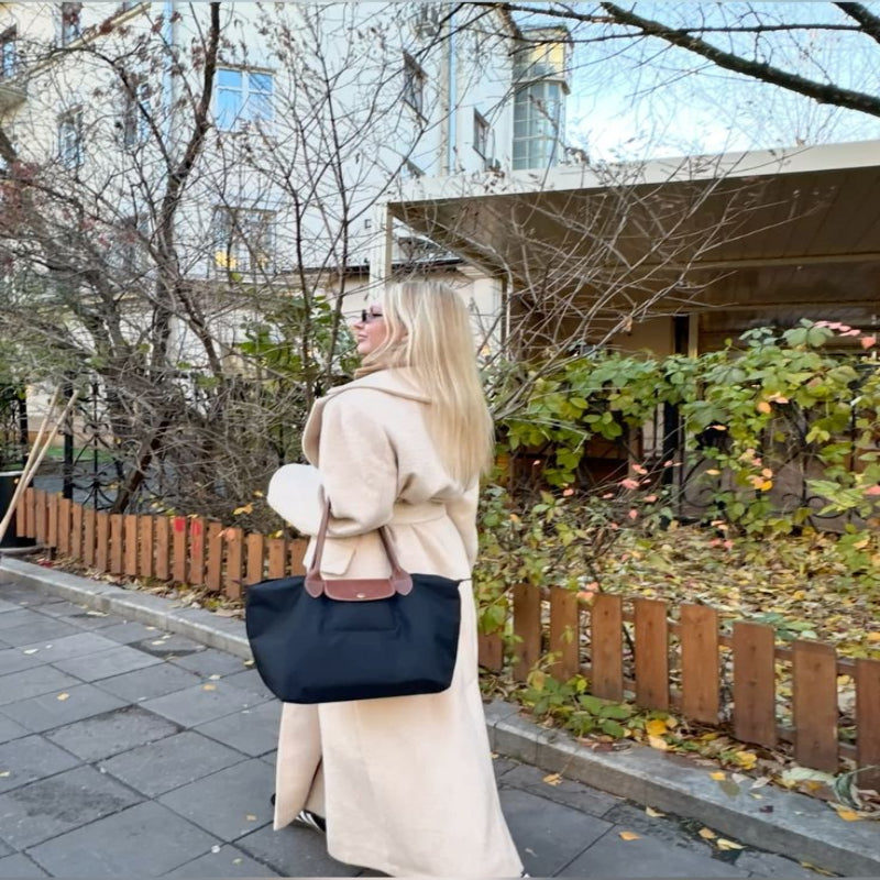 Dame Struktureret Shopper Taske med Justerbar Skulderrem