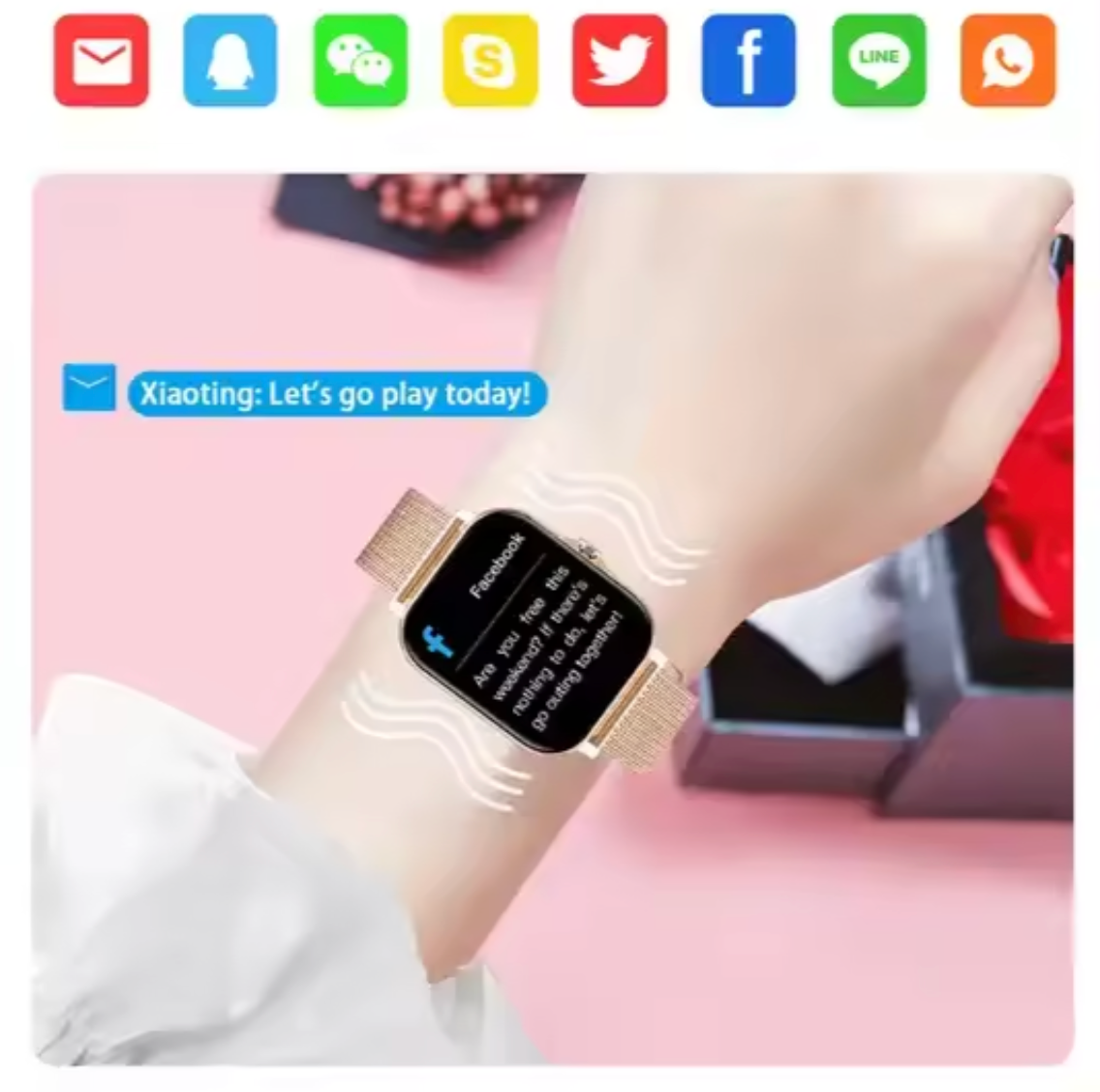 Dame Smartwatch med Puls-, Søvn- og Aktivitetsmåling