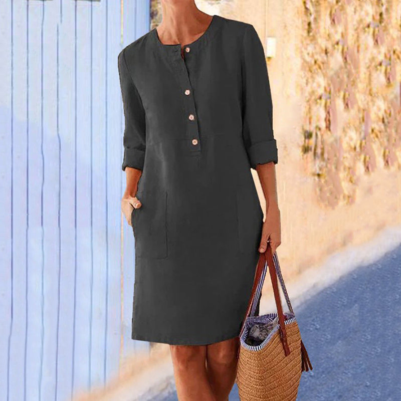 Elegant Ensfarget Kjole | Perfekt For Sommer