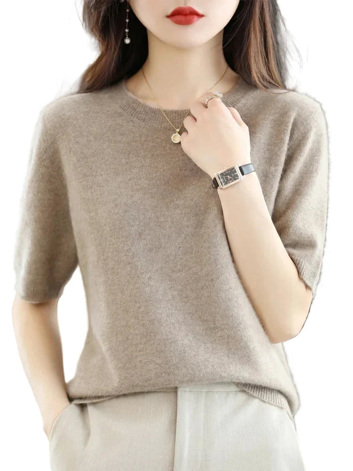 Dame Strikket O-Hals Genser – Elegant &amp; Komfortabel Stil