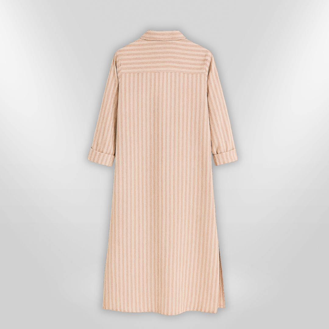 Elegant Stripet Chemisekjole for Kvinner – Perfekt for Sommeren