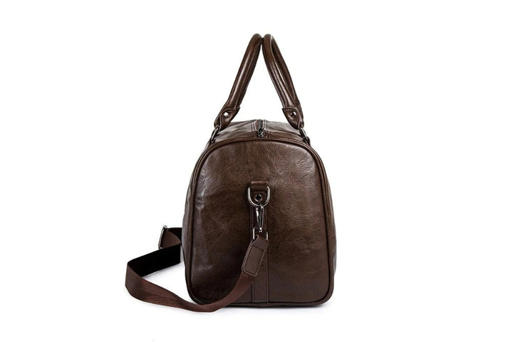 Menns elegant duffelbag i skinn for reise