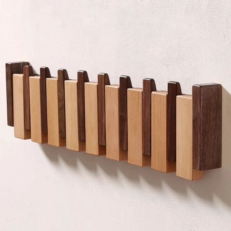 Vægmonteret Knagerække i Klaverdesign med Foldbare Kroge