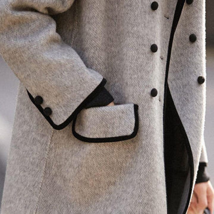Elegant &amp; Varm Vintage Langermet Overfrakk for Kvinner