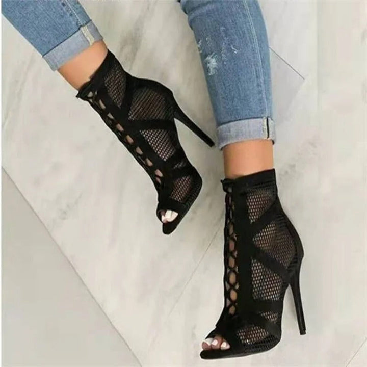 Dame Elegante Peep Toe Sandaler med Luftig Design