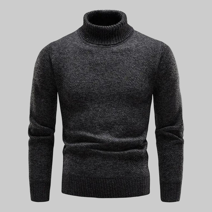 Herre Rullekrave Sweater med Smal Pasform og Struktur