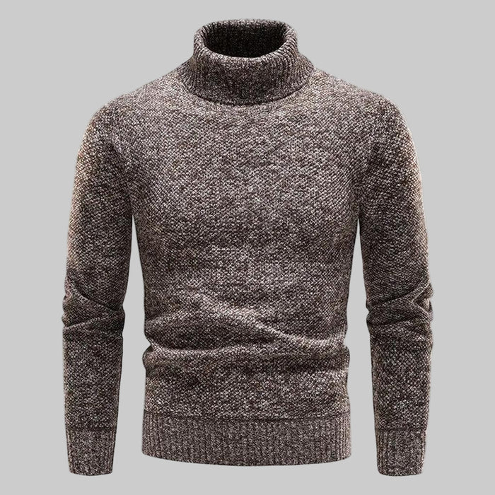 Herre Rullekrave Sweater med Smal Pasform og Struktur