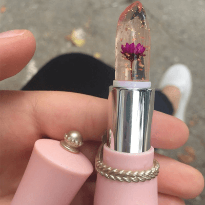 Fargeendrende Leppestift med Ekte Blomster - Langvarig Fuktighet