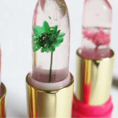 Fargeendrende Leppestift med Ekte Blomster - Langvarig Fuktighet