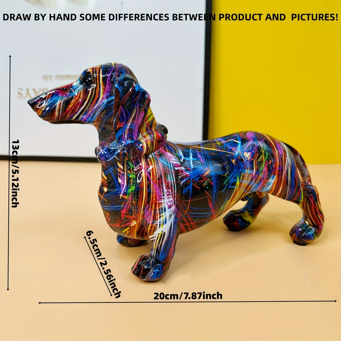 Fargerik Dachshund Figur - Lekende Hjemmedekorasjon