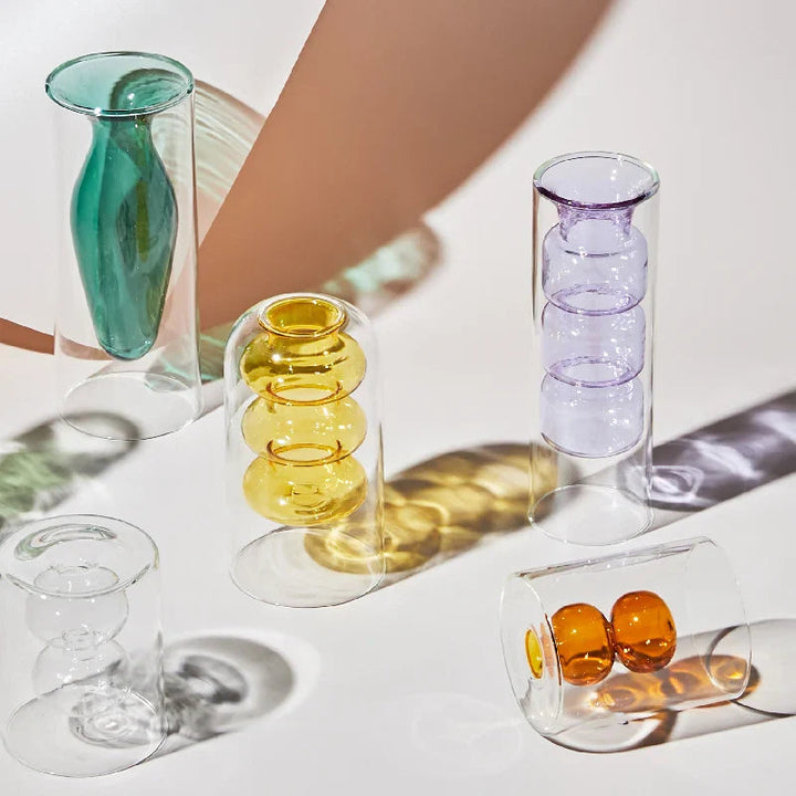 Fargerik Glassvase med Skandinavisk Design