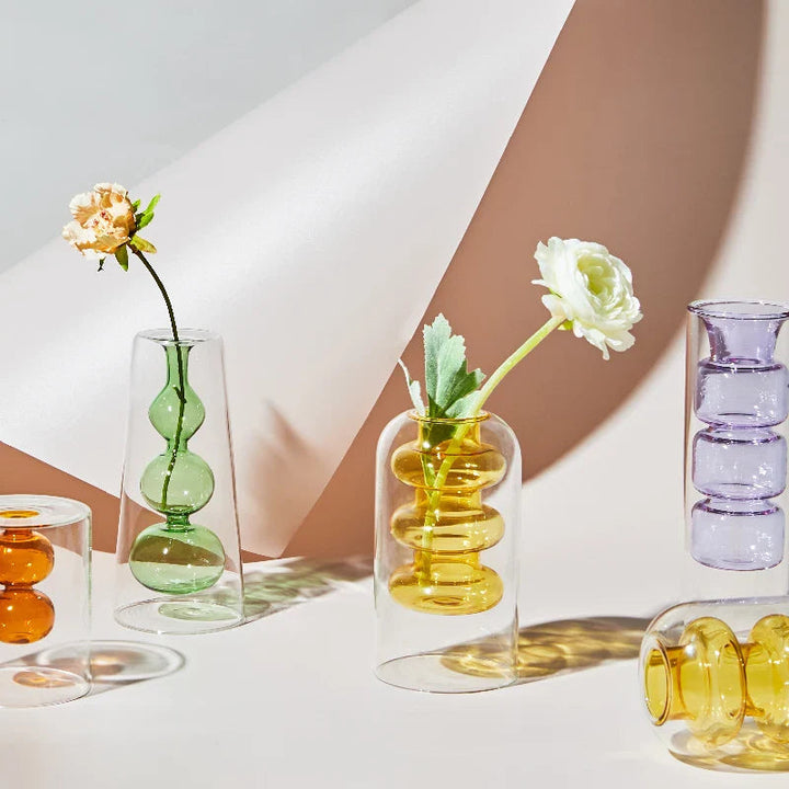 Fargerik Glassvase med Skandinavisk Design