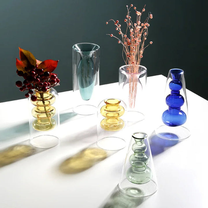 Fargerik Glassvase med Skandinavisk Design