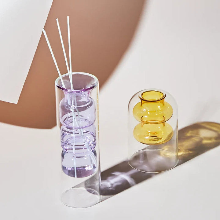 Fargerik Glassvase med Skandinavisk Design
