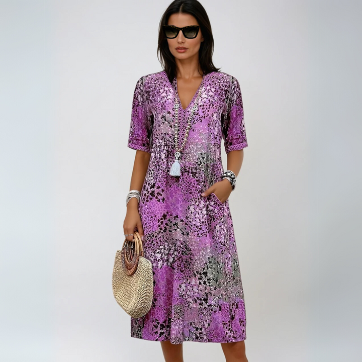 Kvinne Boho Chic Midt-lengde Kjole