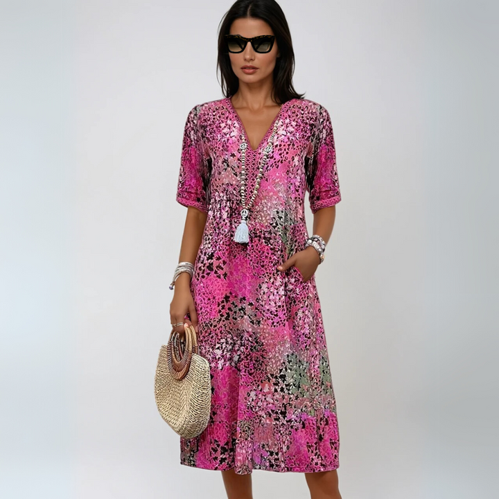 Kvinne Boho Chic Midt-lengde Kjole