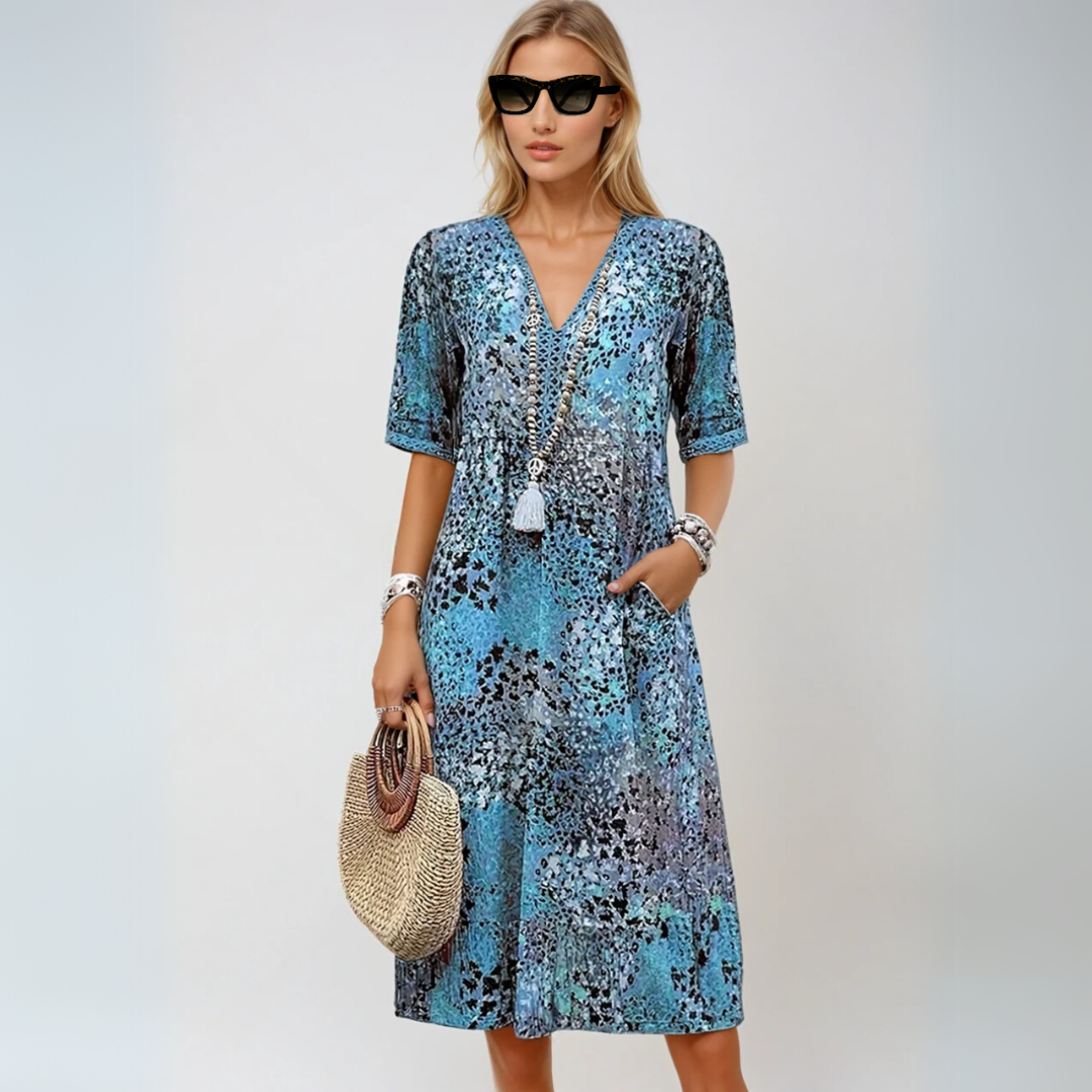 Kvinne Boho Chic Midt-lengde Kjole