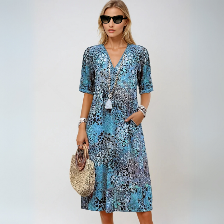 Kvinne Boho Chic Midt-lengde Kjole