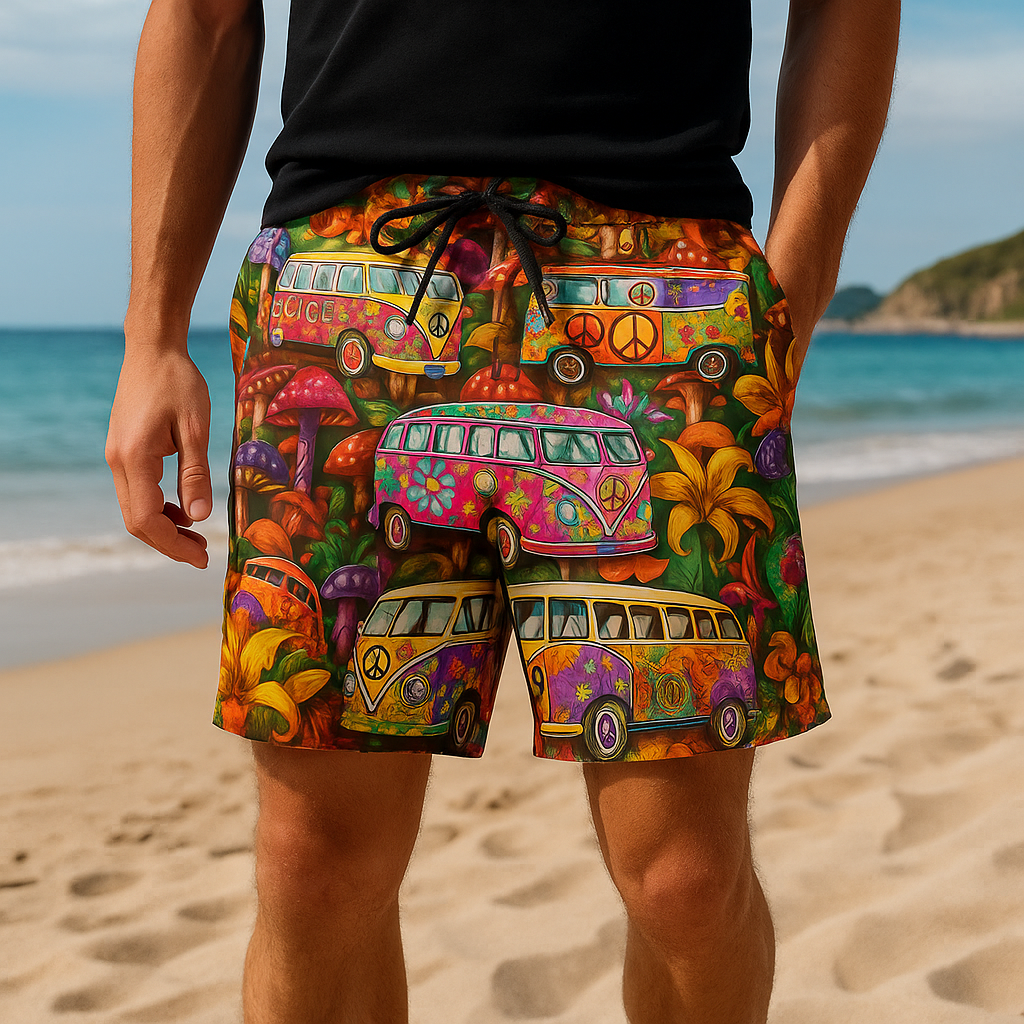 Menns Graffiti Badebukse – Trendy Design for Sommeren