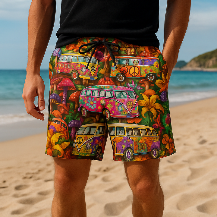Menns Graffiti Badebukse – Trendy Design for Sommeren