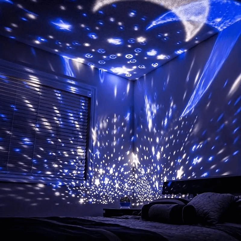 Barnas Fargerike Stjerneprojektor Nattlampe med USB-lading