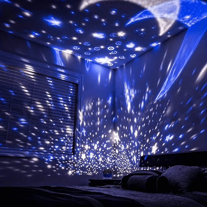 Barnas Fargerike Stjerneprojektor Nattlampe med USB-lading