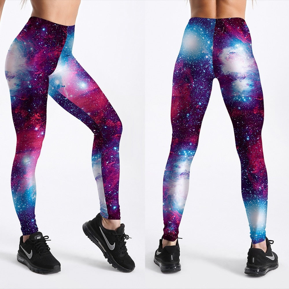 Dame 3D Galaxy Leggings – Utforsk Kosmisk Stil