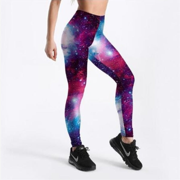 Dame 3D Galaxy Leggings – Utforsk Kosmisk Stil