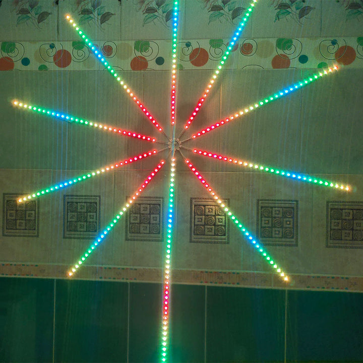 Fargerik LED Fyrverkerilys med Musikkstyring