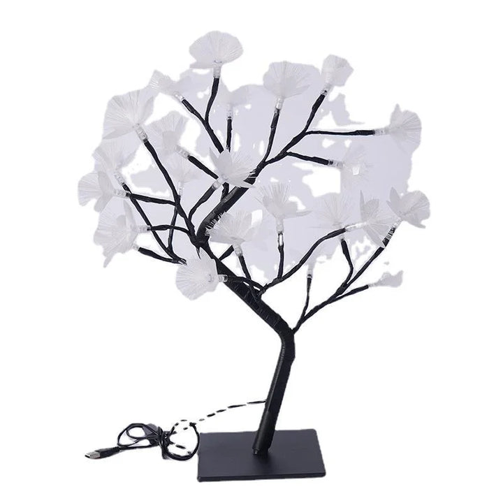 Bjørk Fiberoptisk Blomsterlampe - Elegant Design | USB &amp; Batteri