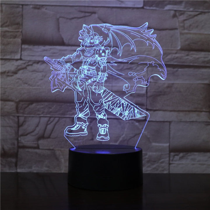 Final Fantasy 3D Bordlampe - Optisk Illusjon Nattlys