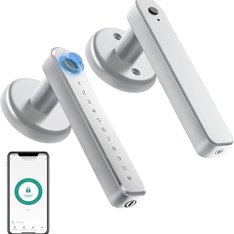 Dørlås med Fingeraftryk og App-styring i Zinklegering