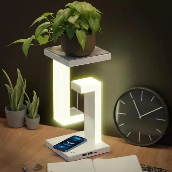 Tensegrity LED Bordlampe – Futurisk Lys med Trådløs Lading