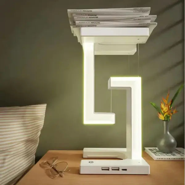 Tensegrity LED Bordlampe – Futurisk Lys med Trådløs Lading