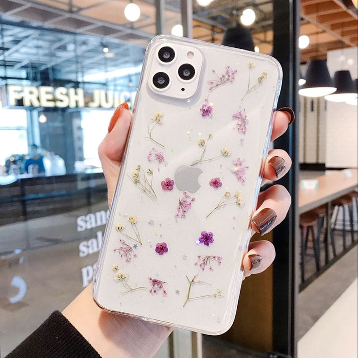 Gjennomsiktig Blomster iPhone-deksel – Eleganse og Beskyttelse