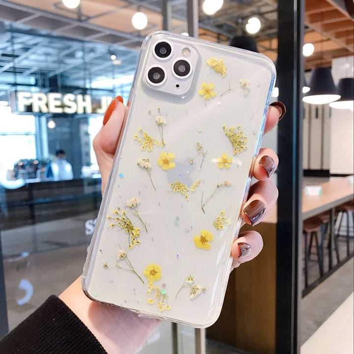 Gjennomsiktig Blomster iPhone-deksel – Eleganse og Beskyttelse