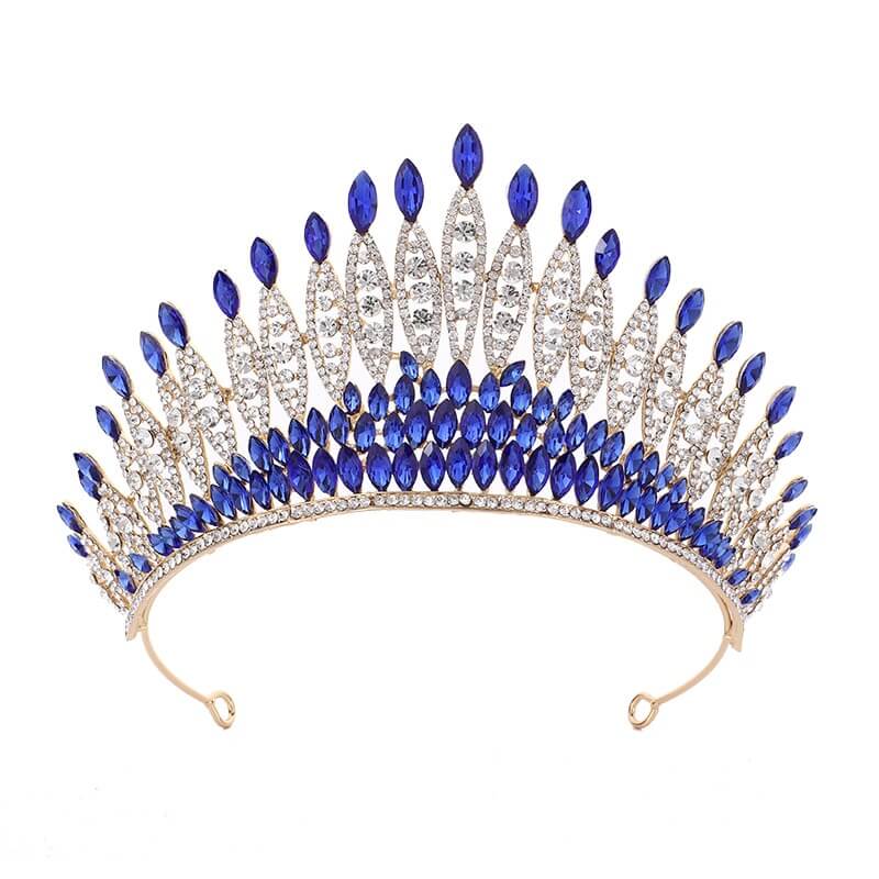 Glittrende Krystall Kongekrone Tiara for Kvinner