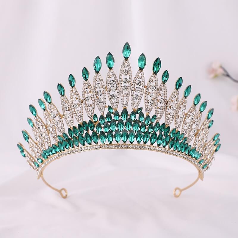 Glittrende Krystall Kongekrone Tiara for Kvinner