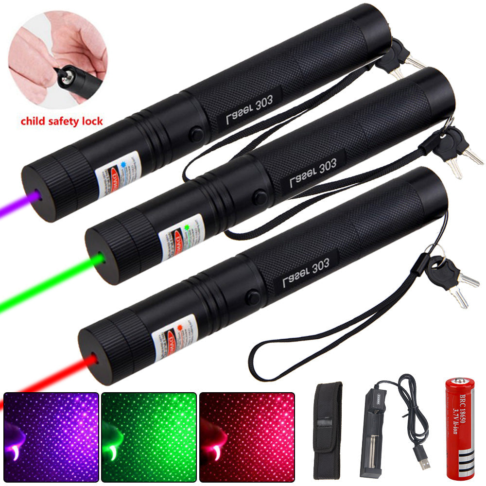 Oppladbar laserpeker med lang rekkevidde og justerbar fokus