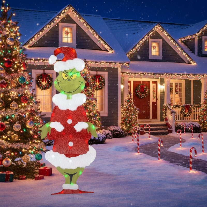 Grinch LED Hagedekorasjon for Utendørs Bruk