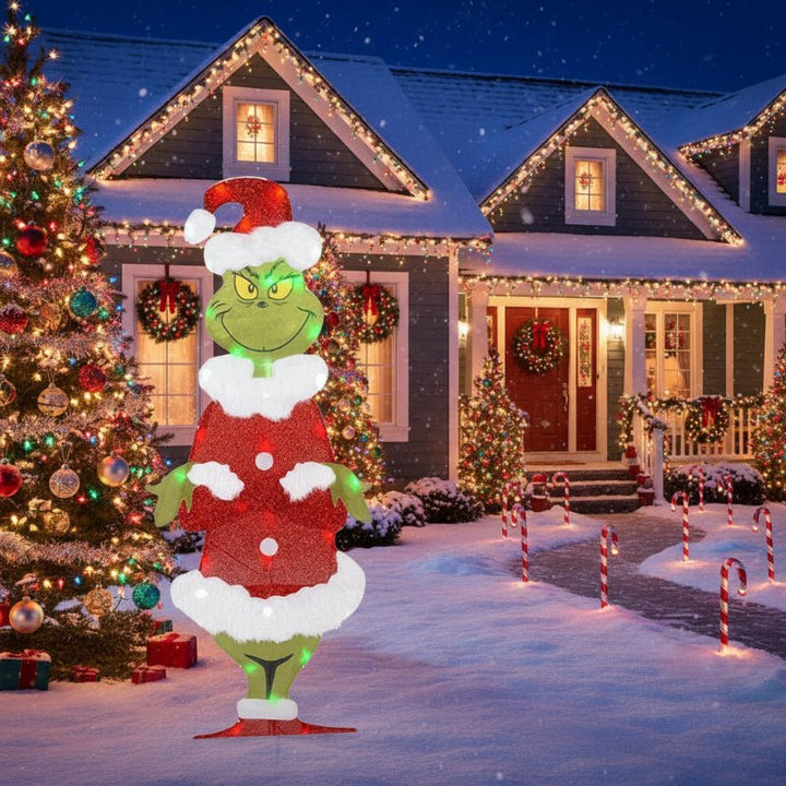 Grinch LED Hagedekorasjon for Utendørs Bruk