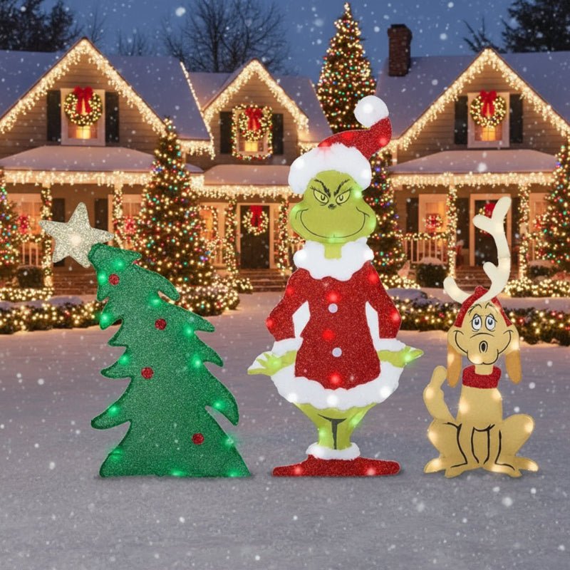 Grinch LED Hagedekorasjon for Utendørs Bruk